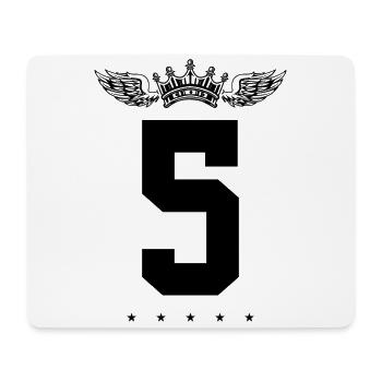 5 Zahl Krone - Mousepad (Querformat) - Weiß - Vorne