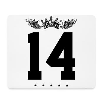 14 Number crown - Mouse Pad (horizontal) - white - Front
