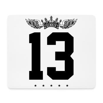 13 Zahl Krone - Mousepad (Querformat) - Weiß - Vorne