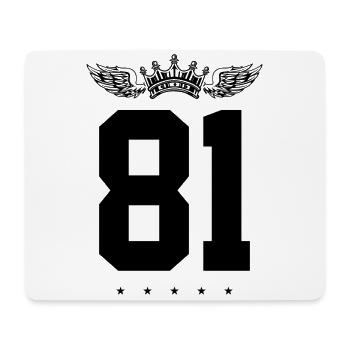 81 Zahl Krone - Mousepad (Querformat) - Weiß - Vorne