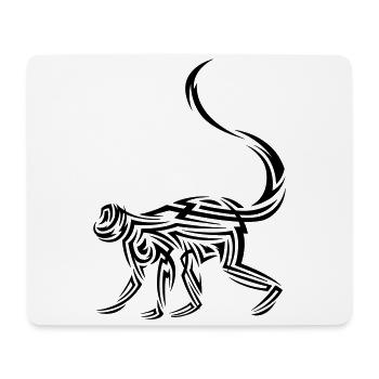 Tatouage tribal de singe - Tapis de souris (format paysage) - blanc - Devant