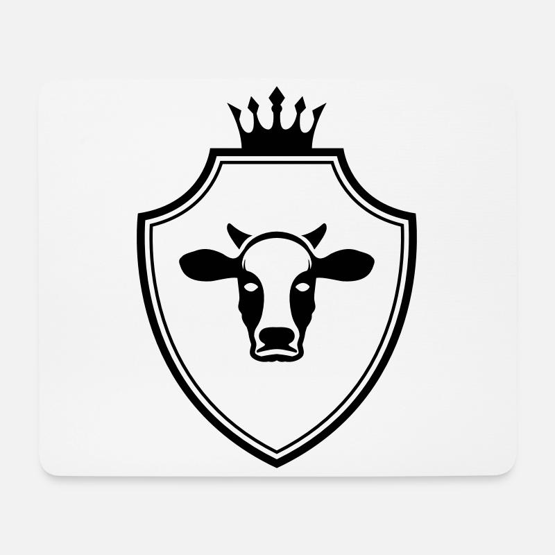 Cow Head Coat of Arms - Mouse Pad (horizontal) - white