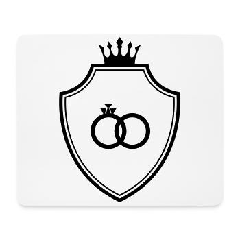 Anneaux de mariage Bague Armoiries Mariage - Tapis de souris (format paysage) - blanc - Devant