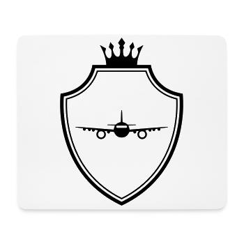 Flugzeug Wappen - Mousepad (Querformat) - Weiß - Vorne