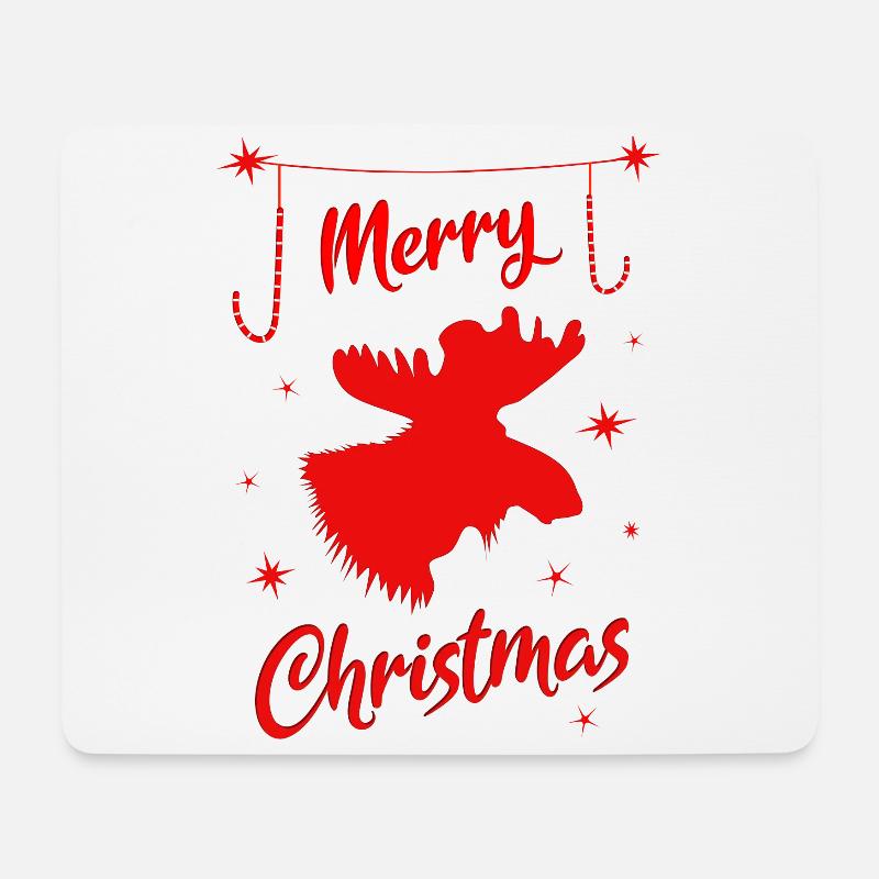 Elch Frohe Weihnachten Rentier Hirsch - Mousepad (Querformat) - Weiß