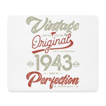 1943 anniversaire vintage 80 ans - Tapis de souris (format paysage) - blanc - Devant