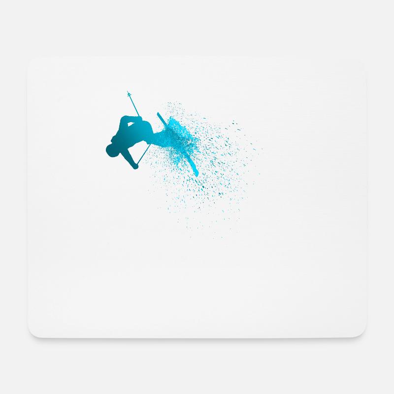 Skis, Skis, Japanese - Mouse Pad (horizontal) - white