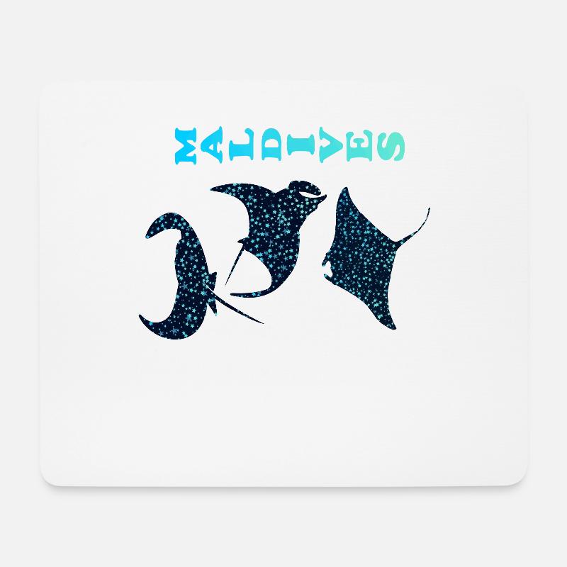 Mantarochen Malediven Manta Ray Maldives - Mousepad (Querformat) - Weiß