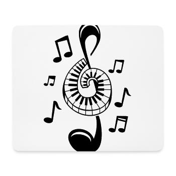 Musik Liebe Notenschlüssel Party Musiker DJ Tanz - Mousepad (Querformat) - Weiß - Vorne