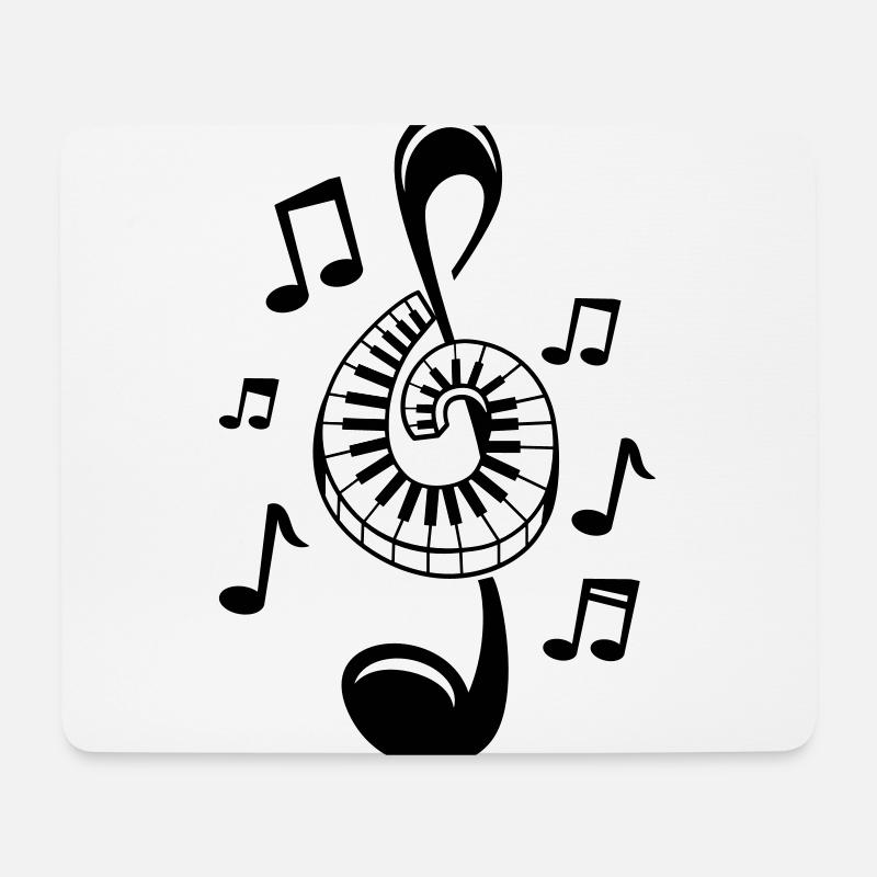 Musik Liebe Notenschlüssel Party Musiker DJ Tanz - Mousepad (Querformat) - Weiß