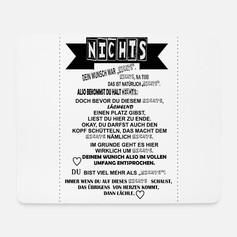 Nichts - Geschenkidee Nichts schenken Text - Mousepad (Querformat) - Weiß