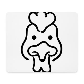 Coq - poule - Tapis de souris (format paysage) - blanc - Devant