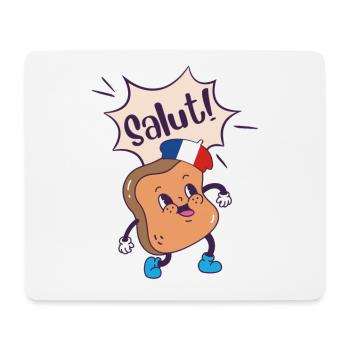 French Toast. Kawaii Food Pun. Digistickie. - Mouse Pad (horizontal) - white - Front