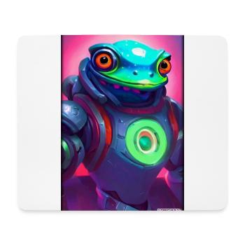 Weltraum Frosch Zukunft Cyborg Roboter - Mousepad (Querformat) - Weiß - Vorne