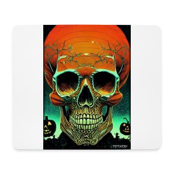 Halloween Skull Pumpkin - Mouse Pad (horizontal) - white - Front