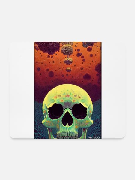 Psy Goa Totenschädel - Mousepad (Querformat) - Weiß