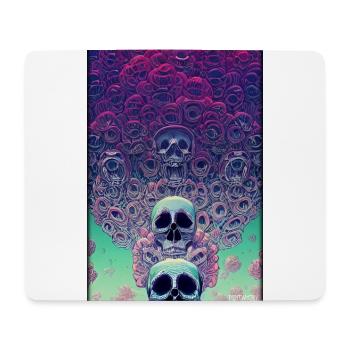 Skull Flowers Rose Cloud - Mouse Pad (horizontal) - white - Front