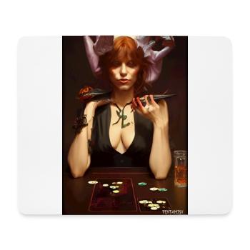 Hexe Zombie Monster Halloween Poker - Mousepad (Querformat) - Weiß - Vorne