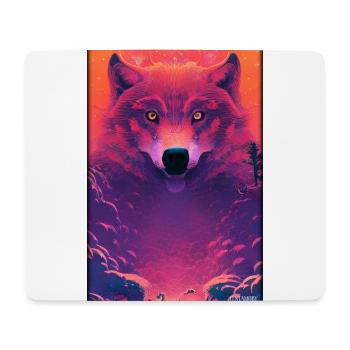 Loup Animal Motif Nature Nuages sauvages Mystique - Tapis de souris (format paysage) - blanc - Devant