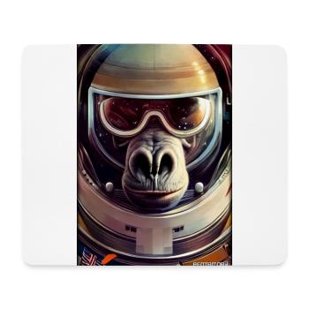 Affe Tier Astronaut Weltraum Raumfahrt Universum 3 - Mousepad (Querformat) - Weiß - Vorne