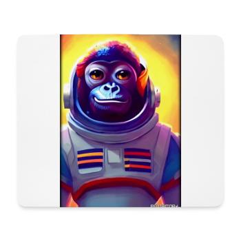 Monkey Animal Astronaut Space Space Universe 5 - Mouse Pad (horizontal) - white - Front