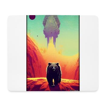 Bär Grizzlybär Braunbär Raubtier Tierwelt Wald 3 - Mousepad (Querformat) - Weiß - Vorne