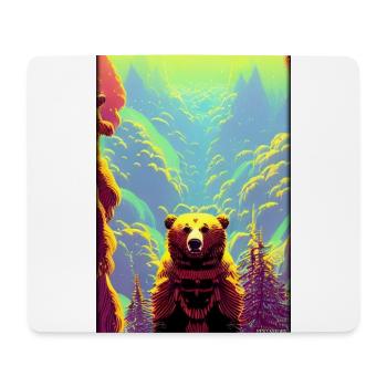 Bär Grizzlybär Braunbär Raubtier Tierwelt Wald 7 - Mousepad (Querformat) - Weiß - Vorne