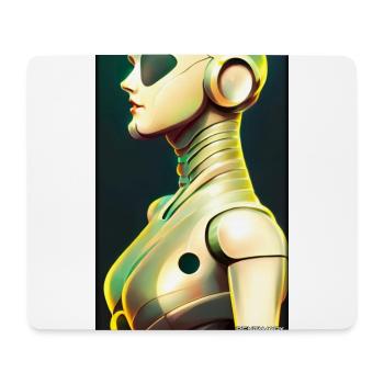 Roboter Frau Zukunft Cyborg Maschine Technik - Mousepad (Querformat) - Weiß - Vorne