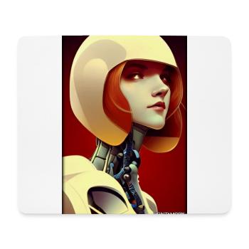 Roboter Frau Zukunft Cyborg Maschine Technik - Mousepad (Querformat) - Weiß - Vorne
