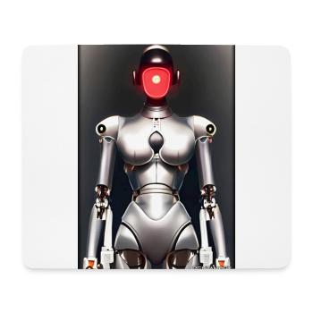 Roboter Frau Zukunft Cyborg Maschine Technik - Mousepad (Querformat) - Weiß - Vorne