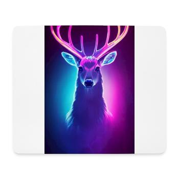 Poster Neon Deer - Mouse Pad (horizontal) - white - Front
