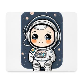 Astronaute mignon #1 - Tapis de souris (format paysage) - blanc - Devant