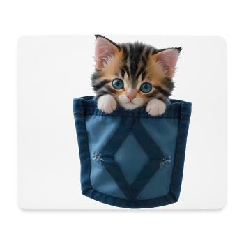 Cat in bag cute kitten - Mouse Pad (horizontal) - white - Front