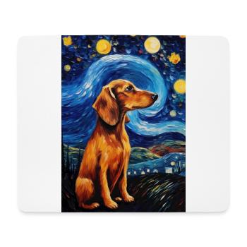 Dackel Hund - Mousepad (Querformat) - Weiß - Vorne