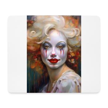 Portrait von einem bunten Clown 3 - Mousepad (Querformat) - Weiß - Vorne