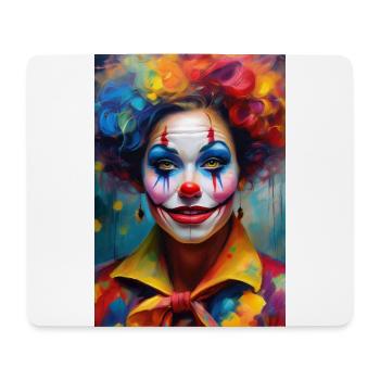 Portrait d’un clown coloré 4 - Tapis de souris (format paysage) - blanc - Devant