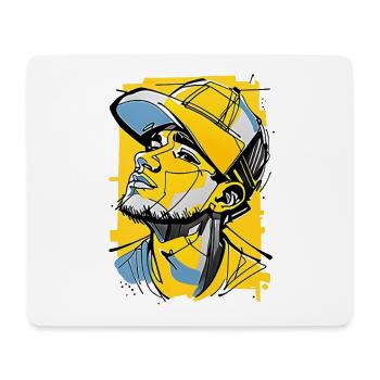 Stylish Hip Hop Character - Mouse Pad (horizontal) - white - Front