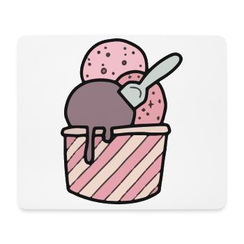 Eisbecher - Mousepad (Querformat) - Weiß - Vorne
