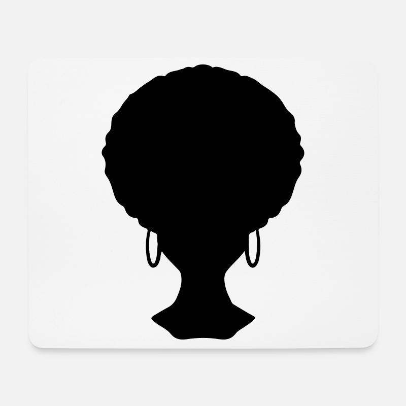 Afro Look Frisur - Mousepad (Querformat) - Weiß