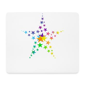 Étoiles étoiles colorées beaucoup d’étoiles - Tapis de souris (format paysage) - blanc - Devant