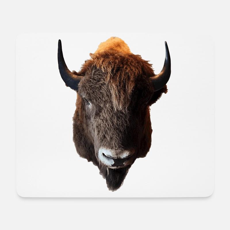 Der Bison wird auch Büffel genannt - Mousepad (Querformat) - Weiß