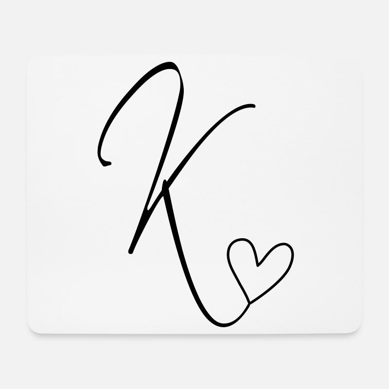 Letter K Letter-K Calligraphy - Mouse Pad (horizontal) - white