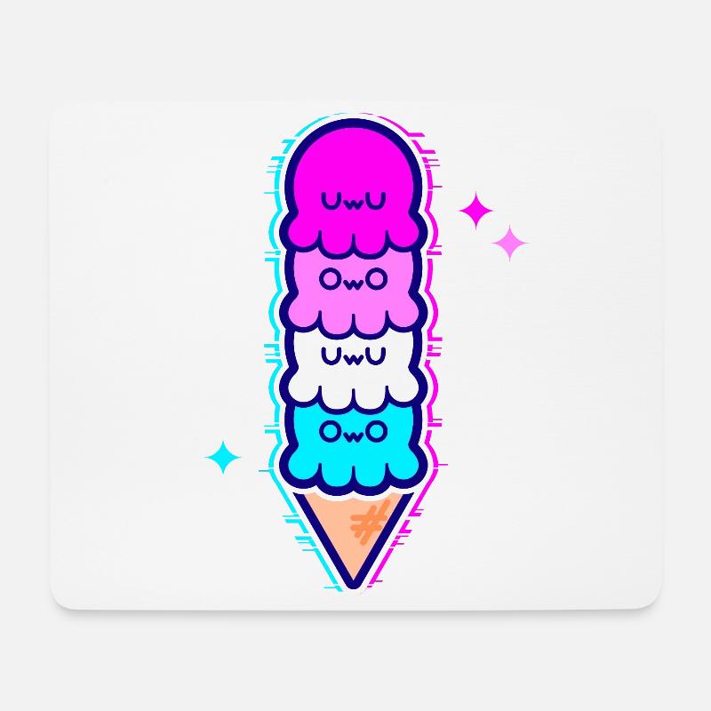 UwU | Kraken-Eis mit Glitzer in Femboy-Flagge - Mousepad (Querformat) - Weiß