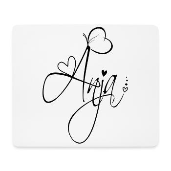 Anja Name Vorname Mädchen Kalligrafie Dekor - Mousepad (Querformat) - Weiß - Vorne