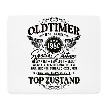 Oldtimer Baujahr 1980 Jahrgang Geburtstag Geschenk - Mousepad (Querformat) - Weiß - Vorne