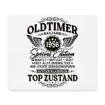 Oldtimer Baujahr 1956 Jahrgang Geburtstag Geschenk - Mousepad (Querformat) - Weiß - Vorne