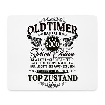 Oldtimer Baujahr 2000 Jahrgang Geburtstag Geschenk - Mousepad (Querformat) - Weiß - Vorne