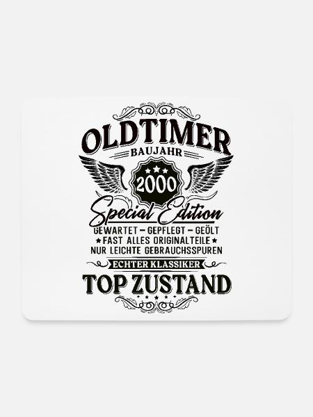Oldtimer Baujahr 2000 Jahrgang Geburtstag Geschenk - Mousepad (Querformat) - Weiß