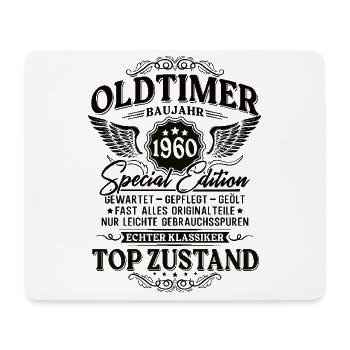 Oldtimer Baujahr 1960 Jahrgang Geburtstag Geschenk - Mousepad (Querformat) - Weiß - Vorne
