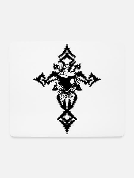 Gotisches Kreuz - Mousepad (Querformat) - Weiß